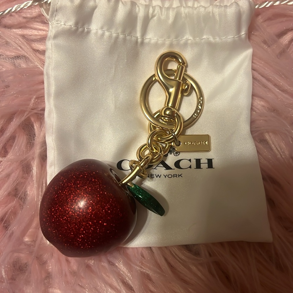 Coach Glittering Red Apple Keychain - Picture 3 of 3